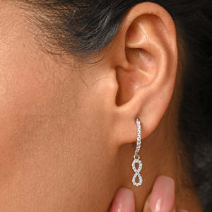 NOVAMART Fine 925 Sterling <b>Silver</b> <b>Infinity</b> Hoop Bali <b>Earrings</b> Cute Number Pattern for Party Wholesale Export - Product Image 5
