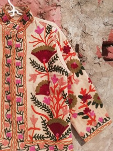 Exclusive Suzani Canvas Jacket, Boho Embroidered jacket, Women's Outerwear, Ethnic Fashion, Statement Jacket, Birthday Gift - Product Image 3