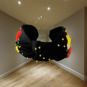 Bandeaux pour cheveux faits à la main pour les enseignants, design exclusif avec base noire et broderie multicolore pour le bain, le spa, le maquillage - Product Image 5