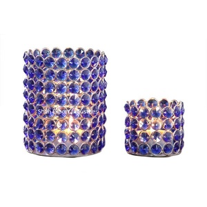 Centros de mesa de boda de lujo, soporte votivo de cristal rojo, forma redonda para bodas, eventos, fiestas, decoraciones de mesa - Product Image 2