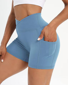 Premium Quality Women's Lightweight Yoga Compression <b>Shorts</b> Slim Fit with Side Pockets Solid Pattern Top & <b>Shorts</b> - Product Image 3