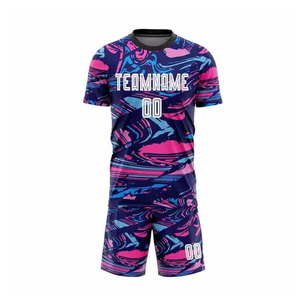 Conjunto de camiseta y pantalones cortos de fútbol sublimados personalizados OEM, uniforme de equipo transpirable de secado rápido para hombre - Product Image 2