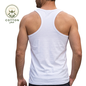 Camiseta Deportiva sin Mangas para Hombre, Cuello Redondo, Color Sólido, Algodón y Elastano, Tejido Transpirable, Secado Rápido, para Gimnasio - Product Image 3