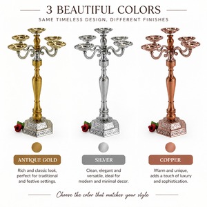 Handcrafted Metal <b>Candle</b> Holder Set 4pcs Circular Modern Table Décor for Dinning Table Home Decoration Hotel Restaurant - Product Image 4