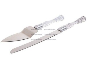 Merveilleux Design Restaurant Maison Dessert Gâteau Pâtisserie Serveur En Acier Inoxydable Avec Acrylique Poignée Couteau Et Couteau À Beurre Ensemble - Product Image 6