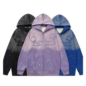 Sudadera con Capucha Lavada Personalizada de Alta Calidad, Ropa Urbana, Sudadera Extra Grande, Sudadera con Capucha y Cremallera con Lavado Ácido - Product Image 1