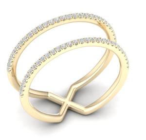 แหวนทองคำขาว 14K ลายไขว้สองวง ประดับเพชรแล็บ 0.23 กะรัต รับรองโดย IGI สไตล์ชาติพันธุ์ สำหรับงานแต่งงานและงานหมั้น - Product Image 2