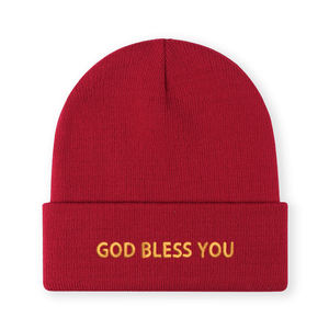 1pc'Bless You' Embroidered Beanie Soft Stretchy Lightweight <b>Winter</b> <b>Hat</b> <b>for</b> Men & <b>Women</b>, Outdoor Hip Hop Fashion - Product Image 4