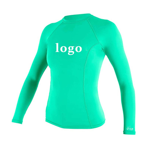 Nuevo logotipo personalizado en blanco camisas de surf rash guard mujeres niñas camisa de compresión upf50 + rash guard para natación buceo OEM - Product Image 6