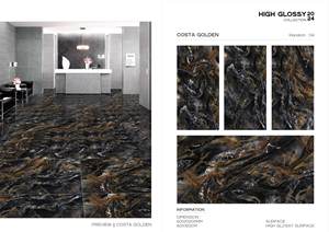 Ascort Brun Carreaux de porcelaine haute brillance Carreaux de porcelaine modernes pour le sol et le mur 600 par 1200 mm Dimensions des carreaux 60x120cm Haute brillance - Product Image 5