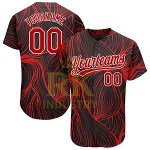 Camiseta de Béisbol de Poliéster Sublimada Personalizada con la Bandera Estadounidense, Unisex, con Botones, Malla, para Adultos, Dos Tonos, de Alta Calidad, Talla Grande - Product Image 4