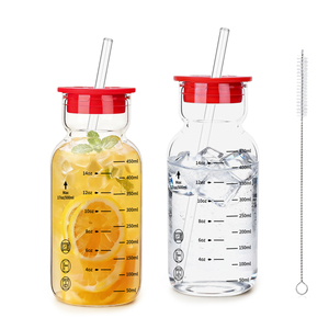 Produits les plus vendus 2026 Bouteille en verre pour eau gazeuse Tasse à café Tasse de voyage mondiale Écologique Verre borosilicate de haute qualité Vaisselle - Product Image 1