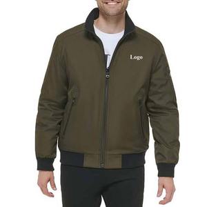Chaqueta de bombardero de lona a prueba de viento para hombre de invierno a precio de venta al por mayor Color sólido con cuello levantado Estilo de calle de moda - Product Image 6
