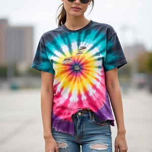 Acid Wash High Quality New Style Custom Logo Women's Summer Short Sleeve Tee Distressed Ripped Crop T-<b>Shirt</b> Tops for Women - Product Image 4