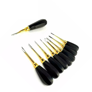 Juego de 8 Elevadores Dentales Surtechs de Acero Inoxidable Negro de Primera Calidad, Clase I, Manuales, con Empuñadura Acolchada de Lujo, Quirúrgicos - Product Image 3