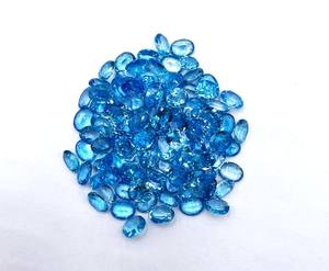 Piedras preciosas sueltas calibradas facetadas de corte ovalado de Topacio Azul suizo de 7x9mm para la fabricación de joyas Piedra de topacio natural a precio mayorista - Product Image 6
