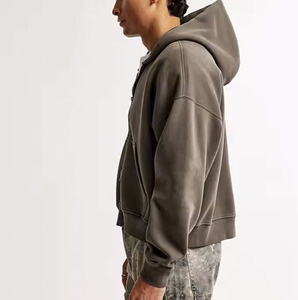 Sudadera con Capucha Corta y Cuadrada para Hombre, Logotipo Personalizado, Alta Calidad, 400 Gsm, Felpa Francesa de Poliéster/Algodón, Transpirable y Ecológica - Product Image 4