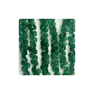 Cuentas de Briolette en forma de corazón facetadas de cuarzo de fresa verde Natural, hebra de 7mm a 8mm de aproximadamente 8 pulgadas para la fabricación de joyas - Product Image 4