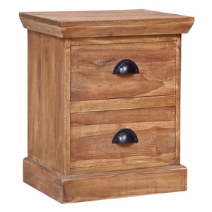 床头柜实心柚木，带<span class=keywords><strong>2</strong></span>个抽屉 - Product Image 1