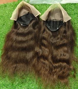 Auténtica Peluca de pelo virgen indio natural extensiones de onda de templo Natural peluca Remy pelo donante Real producto de cabello humano de alta calidad - Product Image 3