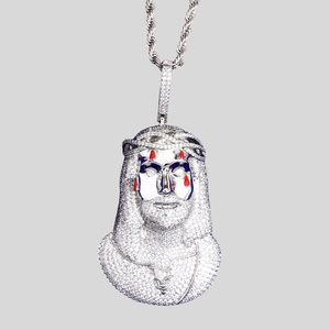 Colgante de Moissanita con Diseño de Rostro Helado, Color D VVS, Plata 925, Joyería de Lujo Hip Hop, Micro Pavé, Diseño Personalizado, OEM, ODM, Venta al por Mayor - Product Image 1
