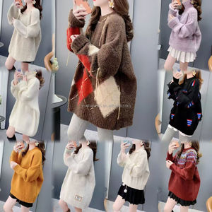 <span class=keywords><strong>Pull</strong></span> tricoté ample et <span class=keywords><strong>oversize</strong></span> pour <span class=keywords><strong>femme</strong></span>, motif géométrique, col marin, style décontracté, collection hiver - Product Image 6