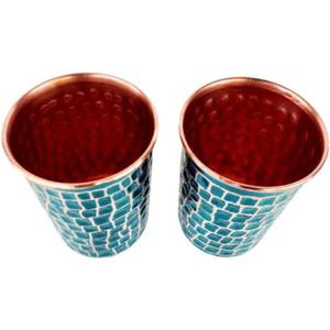 Verre en cuivre poli fait à la main avec finition extérieure brillante pour une consommation quotidienne disponible au prix de gros - Product Image 3