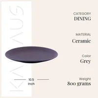 Assiette de luxe moderne en céramique noire mate de 10,5 pouces, écologique, durable, résistante au lave-vaisselle et non toxique, pour la vente en gros