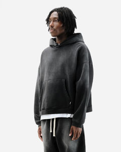 Sweats à capuche thermiques délavés au soleil pour hommes de haute qualité brodés sur mesure Design lavé à l'acide pour la saison d'hiver Entretien OEM - Product Image 3