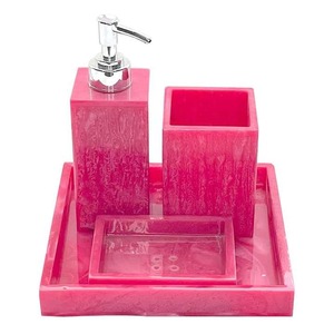 Custom Eco-Friendly Resin <b>Bathroom</b> <b>Set</b> with Angel Style Lotion <b>Dispenser</b> & <b>Soap</b> Dish New Design for Home Use - Product Image 5