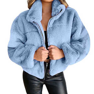 Customized <b>Zipper</b> Womens Polar Fleece Jacket Breathable Apparel Clothing Finished Processing - Product Image 4