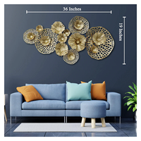 Falah International Art mural moderne de style islamique, toile encadrée en métal, sujets floraux, aquarelle, designs personnalisés, art mural
