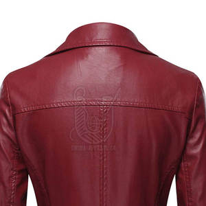 Chaqueta de Cuero Genuino para Mujer, Tejido Sólido, Transpirable, de Secado Rápido, para Invierno, con Cierre, a la Moda, en Venta - Product Image 4