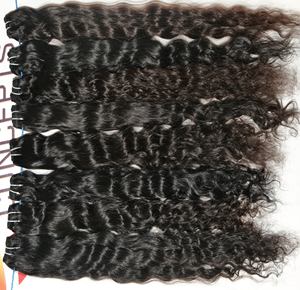 Extensions de cheveux vierges indiens 100% naturels, non traités chimiquement, cuticules alignées, couleur noire, ondulés, lâches, ondulations profondes, cheveux humains - Product Image 2