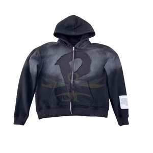 Diseña tus propias sudaderas con capucha bordadas angustia de invierno de alta calidad Venta caliente bordado de angustia bajo Moq - Product Image 4