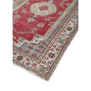 Alfombra de Lana Anudada a Mano de Gran Tamaño, Diseño Vintage con Medallón Rojo y Naranja, Rectangular y con Diseño de Patchwork para Sala de Estar -Pae-2432 - Product Image 2