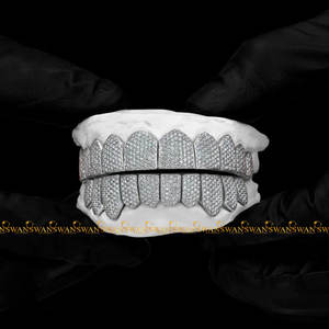 Tendance Hp Hop Teeth Grillz Fabriqué En Argent 925S Et Fabriqué À Partir De Moissanite Round Brilliant Cut VVs Clarity Diamonds Pour Hommes - Product Image 2