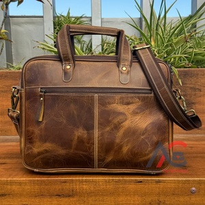 New High Quality Business Laptop Briefcases Work Shoulder Computer Handbags Full Grain Genuine Leather Bag for Man Briefcase Men - Product Image 1