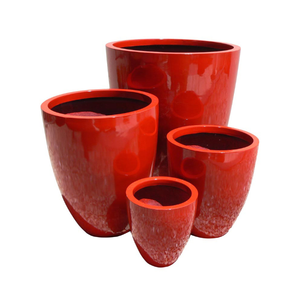 Lot 4 pots de fleurs en fibre de verre de forme personnalisée de haute qualité Nouveau design pour une utilisation intérieure/extérieure Fabriqué au Vietnam Jardin Maison - Product Image 1
