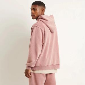 Jersey de mezcla de algodón de talla grande para hombre, sudadera polar con capucha bordada de gran tamaño con logotipo personalizado, sudaderas básicas - Product Image 2