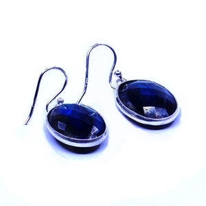 Boucles d'oreilles en argent Labradorite fiançailles mariage porter des pierres précieuses en argent sterling 925 plaqué or pour femmes - Product Image 2