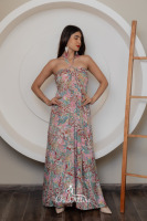 Robe Maxi en soie dos nu à la mode d'été pour femmes robe de plage et de villégiature style licou bohème