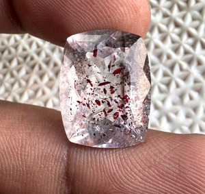 Gema Natural Super Seven con Corte Cojín, Multicolor, Diseño Único, Componente para Joyería con Relleno de Fractura, A.K. Gemas SV-1 - Product Image 5