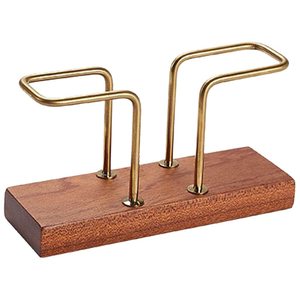 Soporte para cubiertos de acero inoxidable  Organizador de cubiertos con base de madera  Porta cubiertos para mesa de restaurante  Soporte para cubiertos para mesa de hotel - Product Image 3