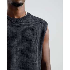 เสื้อกั๊กผู้ชายลำลองแบบถัก ซิปปิด ระบายอากาศได้ดี ลาย 3 มิติ ปรับแต่งได้ ผลิตจากโพลีเอสเตอร์ผสมผ้าฝ้าย ปรับแต่งได้ - Product Image 3