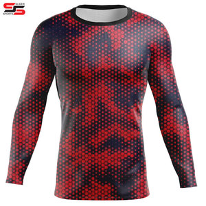 Vêtements de gymnastique anti-UV à manches longues du fabricant Rash Guard pour hommes T-shirt de plage imprimé sur mesure Rash Guard pour le surf - Product Image 6