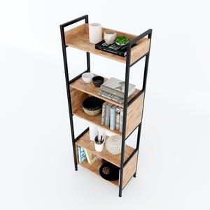 ชั้นวางของไม้ยางพารา 60x32x161 ซม. สำหรับตกแต่งห้องนั่งเล่น รุ่น KS68096 - Product Image 3