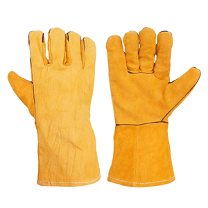 Guantes de Trabajo de Cuero Vacuno Amarillo de Alta Calidad de 10 Pulgadas para Hombre, Guantes de Cuero Vacuno para Autobús, Camión, Jardinería, Construcción, para Seguridad - Product Image 4