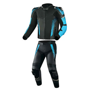 Combinaison de moto en cuir respirant imprimée deux pièces, sécurité et style, pour hommes - Vêtements d'aventure durables - Product Image 3