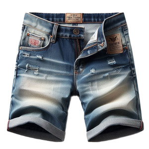 กางเกงยีนส์ขาสั้นสำหรับผู้ชายกางเกงขาสั้นผ้าย้อมสีเรียบในสไตล์คลาสสิกออกแบบเฉพาะในบังคลาเทศ - Product Image 3